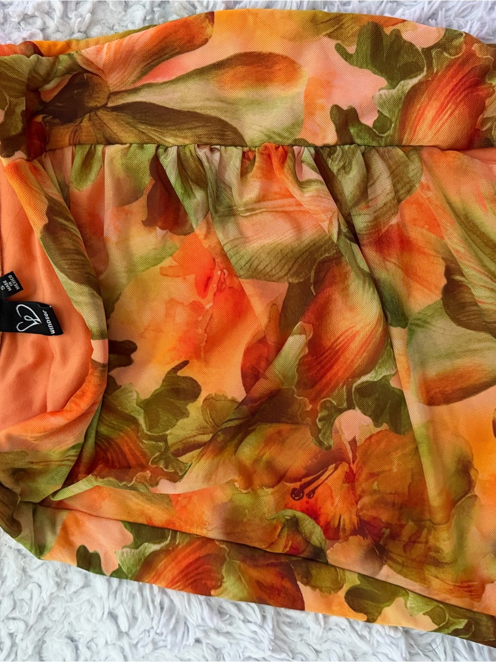 Windsor Orange and Green Floral Mini Skirt - Picture 2 of 2